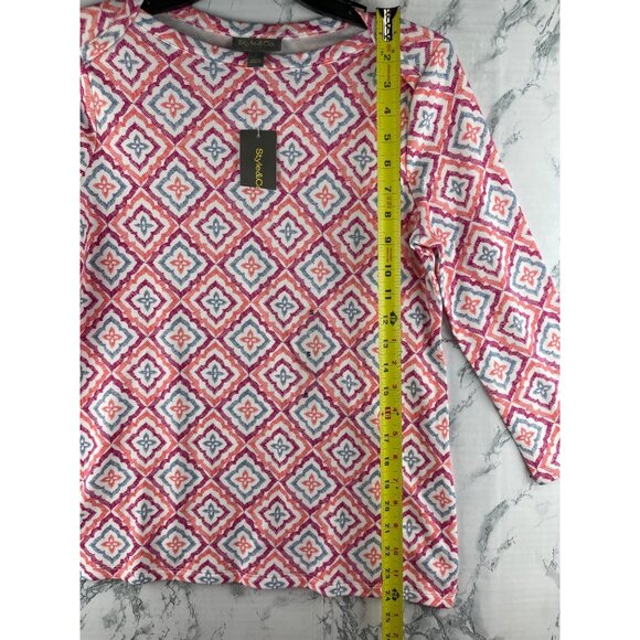 Style&Co. Womens Small Pima Cotton Shirt 3/4 Sleeve - Picture 3 of 9